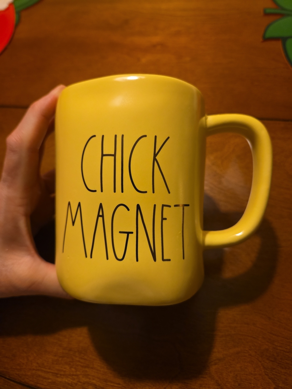 Rae Dunn Artisan Collection "Chick Magnet" Yellow Ceramic Mug, EUC